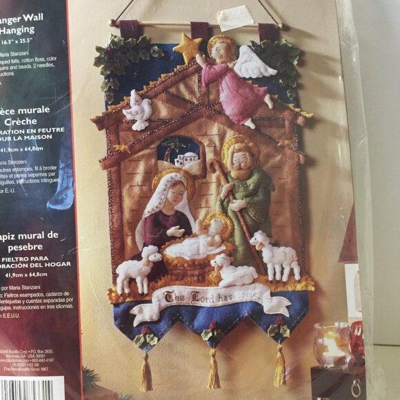 2006 Bucilla Manger Wall Hanging Kit 16.5" X 25.5" Brand New Sealed Christmas - Picture 3 of 7
